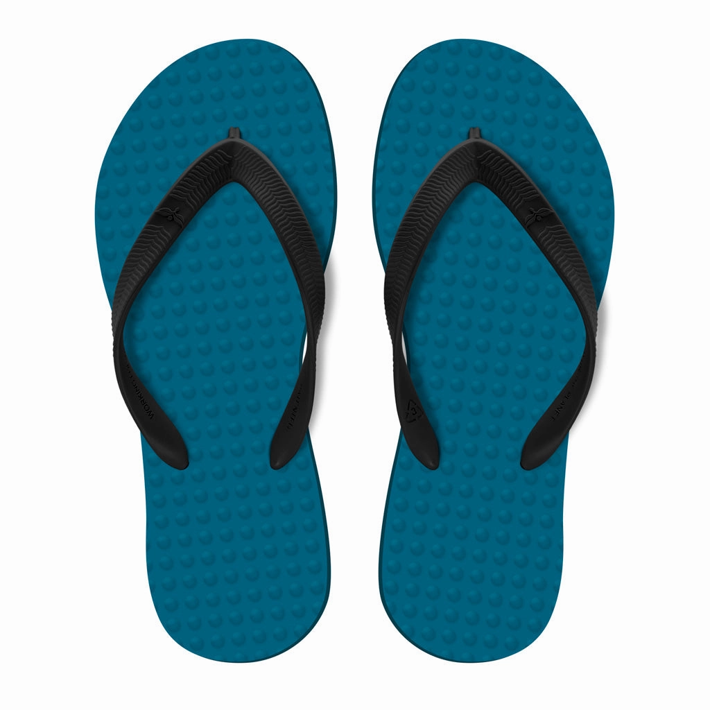 Men's Sustainable Flip Flops Navy with Black Straps Wedding Flip Flops Bulk