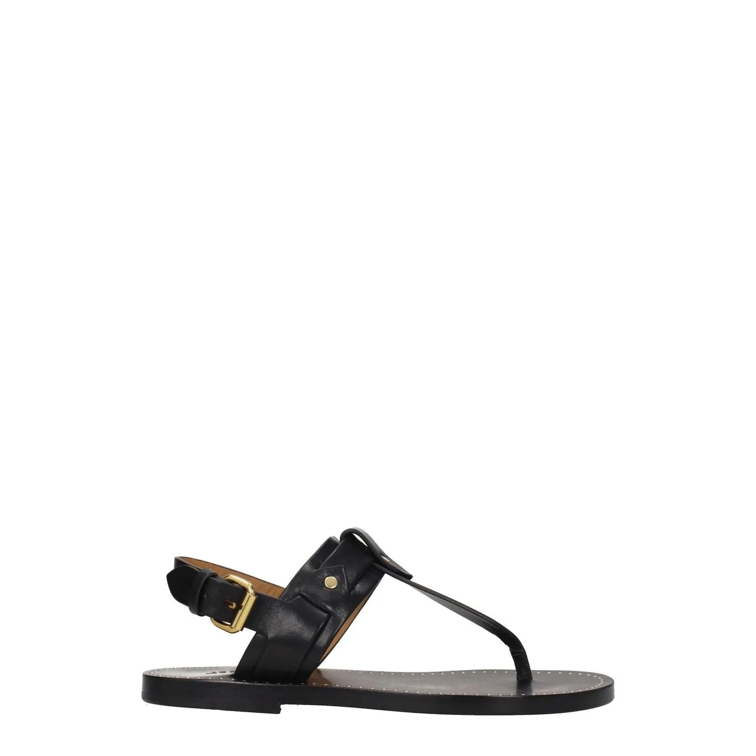 Best Shoes For Flat And Wide Feet Isabel Marant Black Leather Flip-Flop Sandals