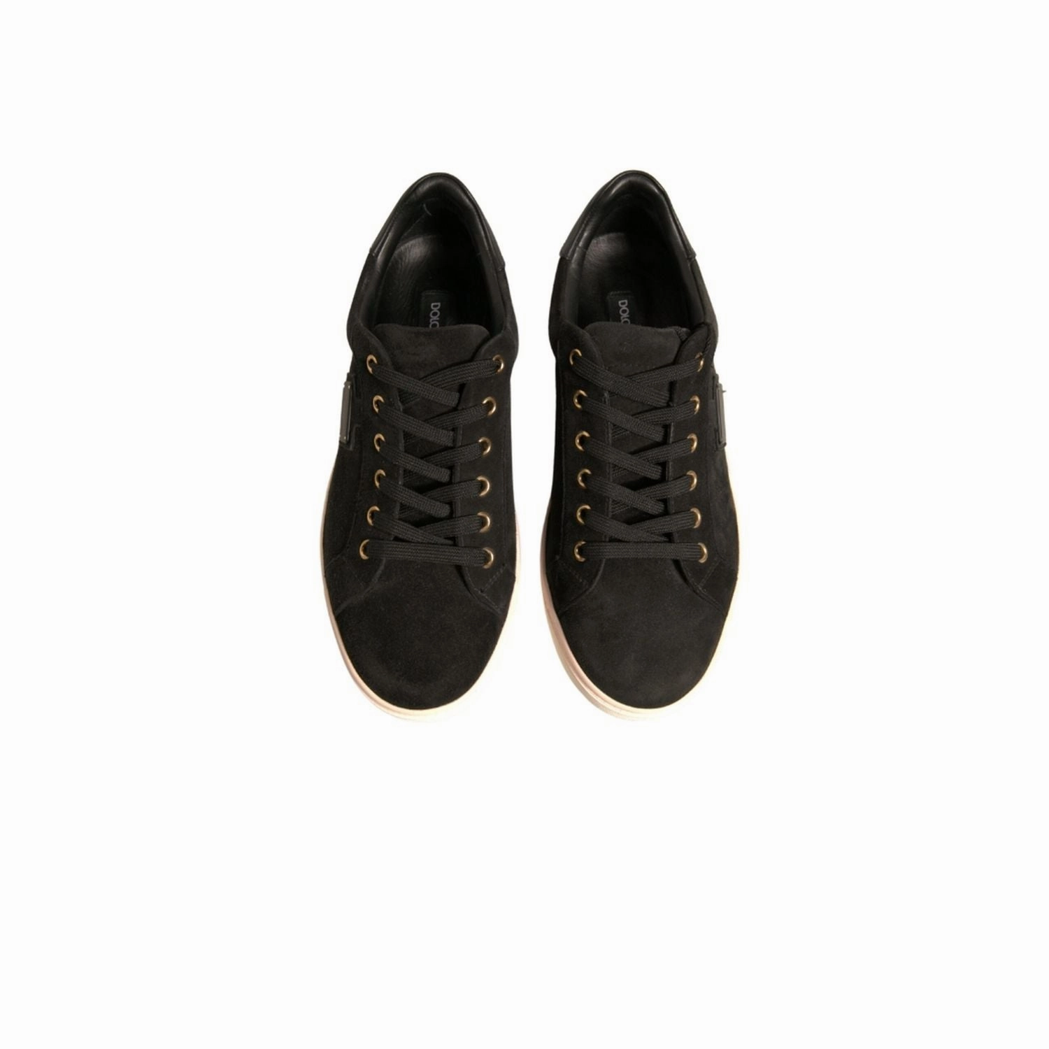 P-6000 Premium Casual Shoes Dolce & Gabbana Black Logo Suede Leather Men Sneakers Shoes