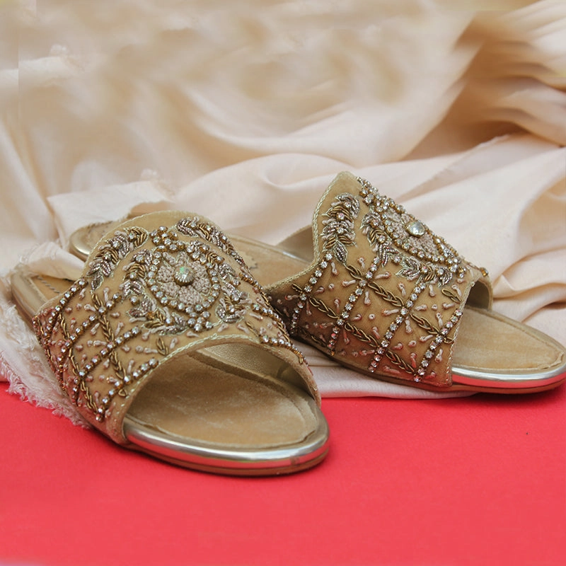 Formal And Casual Shoes Fawn Gold Fancy Slipper