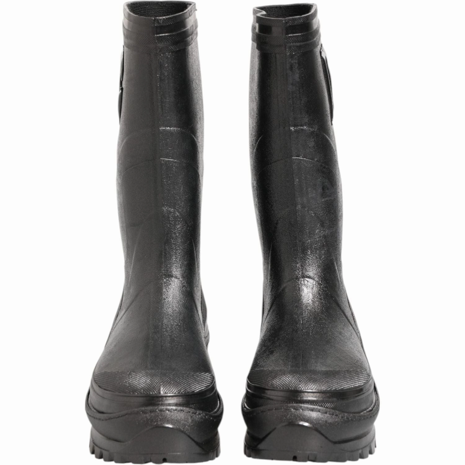 Dolce & Gabbana Metallic Black Pull On Rain Boots Men Shoes Lightweight Steel Toe Boots