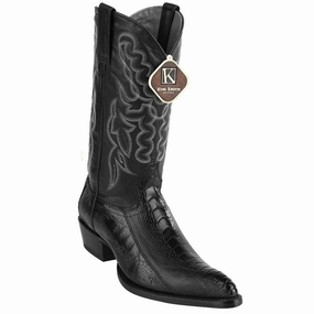 King Exotic Ostrich Leg Traditional Cowboy Boot J-Toe Georgia Logger Boots
