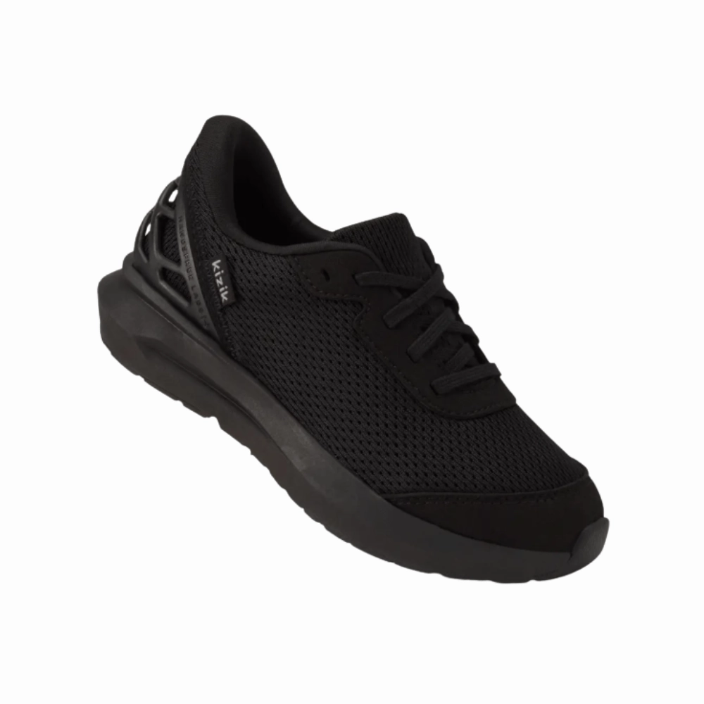 Made In Portugal Leather Sneakers Kizik Kid's Athens 2 Hand's Free Unisex Lightweight Sneaker - Blackout
