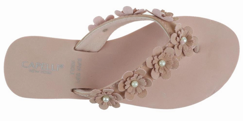 I Wasn't Made For Winter I Want My Flip Flops Ladies Blush Faux Suede Floral Wedge Flip Flop