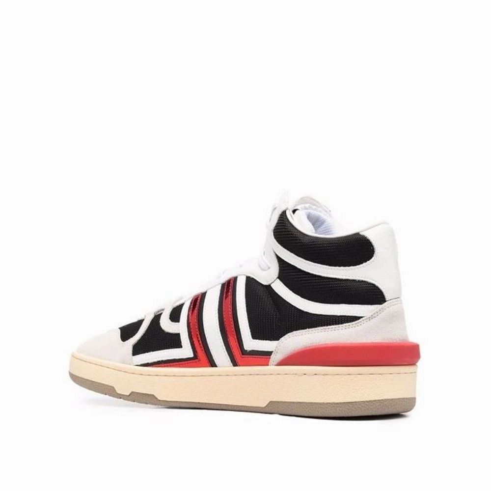 Gucci Espadrille Flat Lanvin Black Calfskin High Top Sneakers
