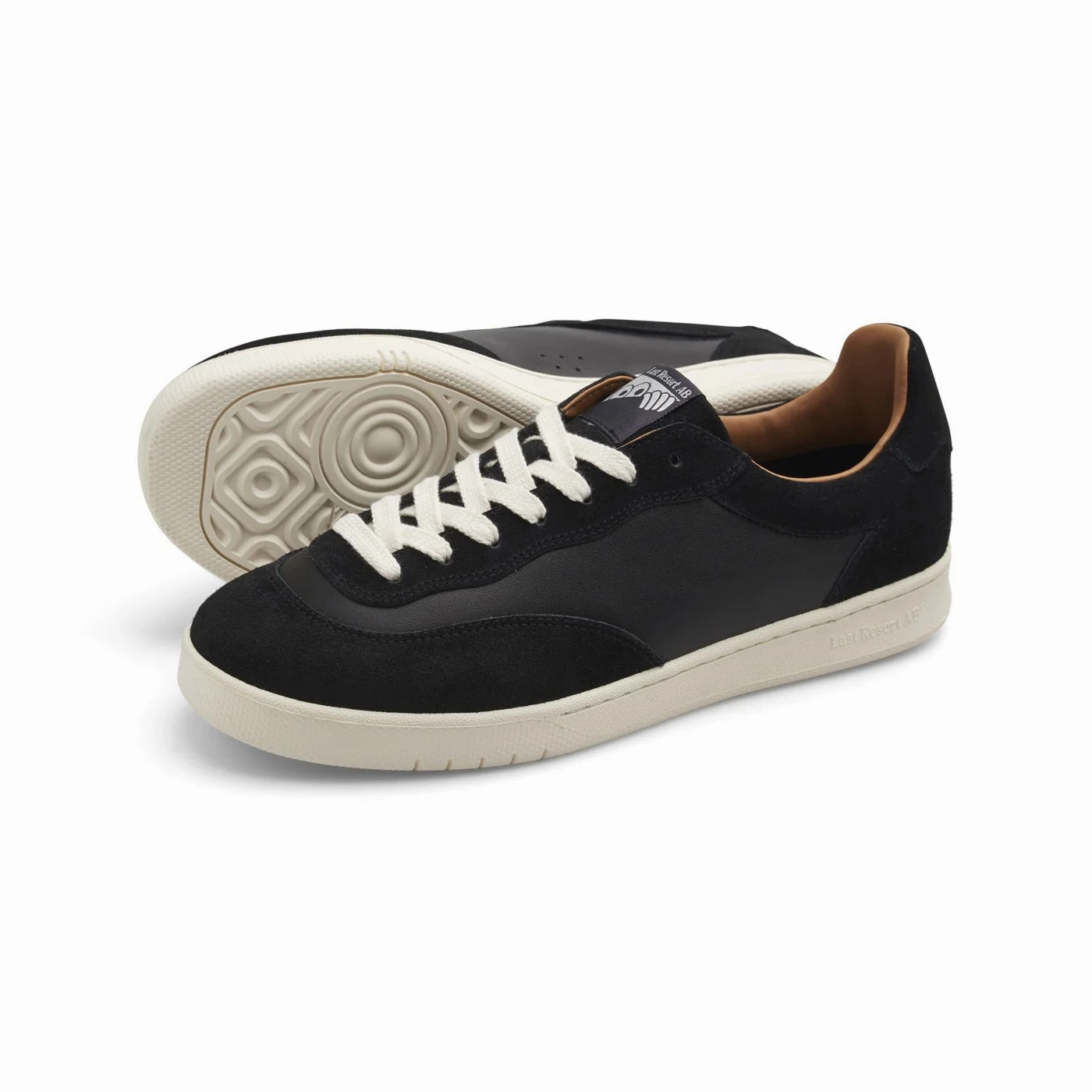 Last Resort AB CM001 Lo Suede / Leather Skate Shoes - Black / White Skate Sneakers Shoes