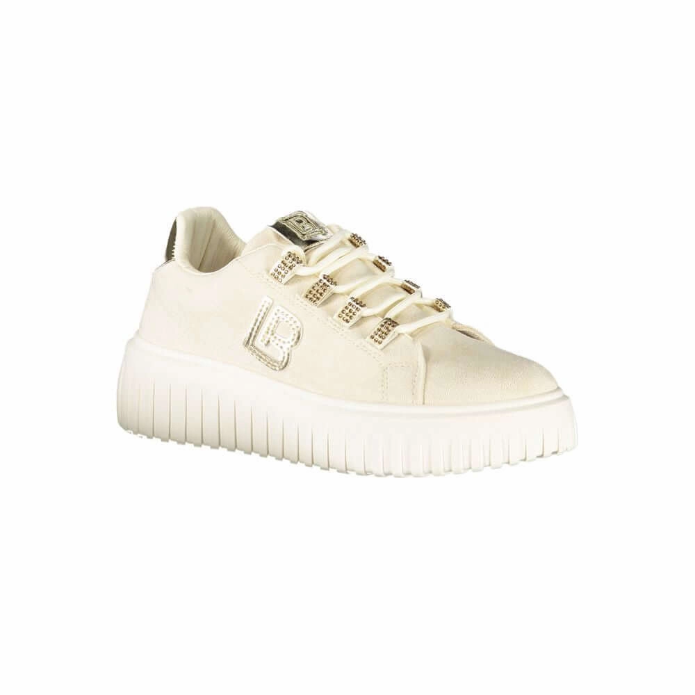 Laura Biagiotti Beige Polyester Women Sneaker High Heel Sneakers
