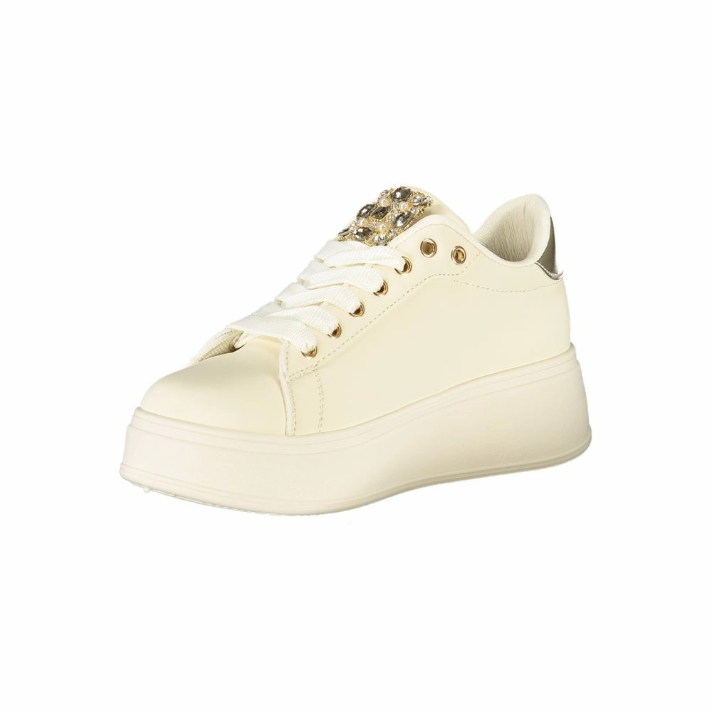 Laura Biagiotti Beige Polyester Women Sneaker Sneakers With Hidden Compartment
