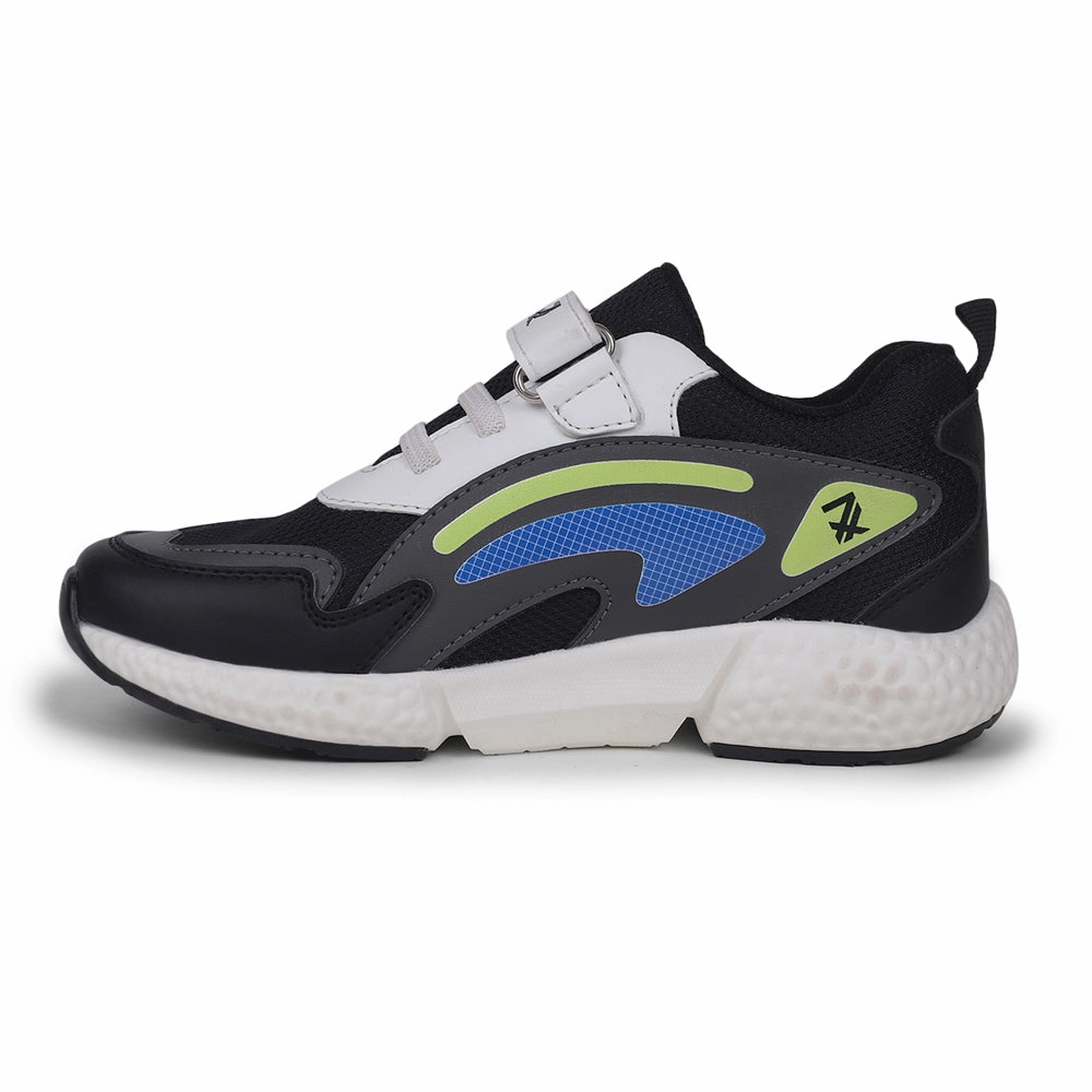 Leap7x Black Sports Non Lacing Shoes For kids CARRY-07V By Liberty Best Running Shoe High Arch