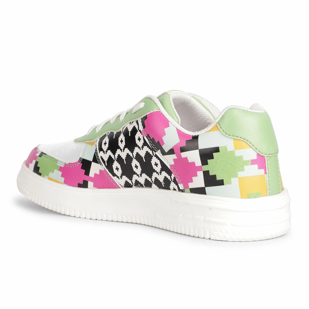 Comfortable Business Casual Work Shoes Leap7x Lacing White Himalayan Handloom Printed Casual Sneakers For Men MJH-M02 By Liberty