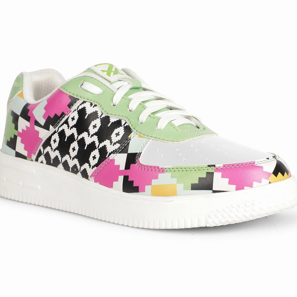 Leap7x Lacing White Himalayan Handloom Printed Casual Sneakers For Men MJH-M02 By Liberty Onitsuka Casual Shoes