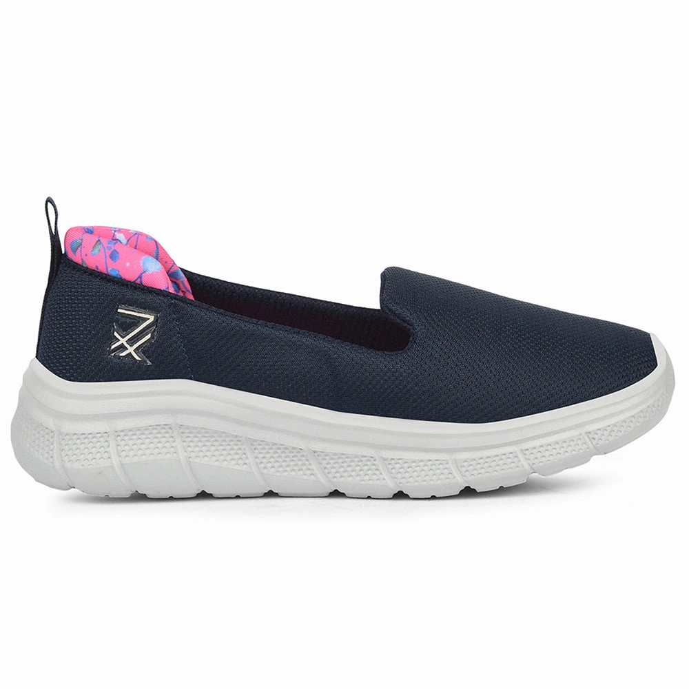 Leap7x Navy Blue Sports Non Lacing Walking Shoes For Women KAPPER By Liberty Best Wide Toe Box Walking Shoes