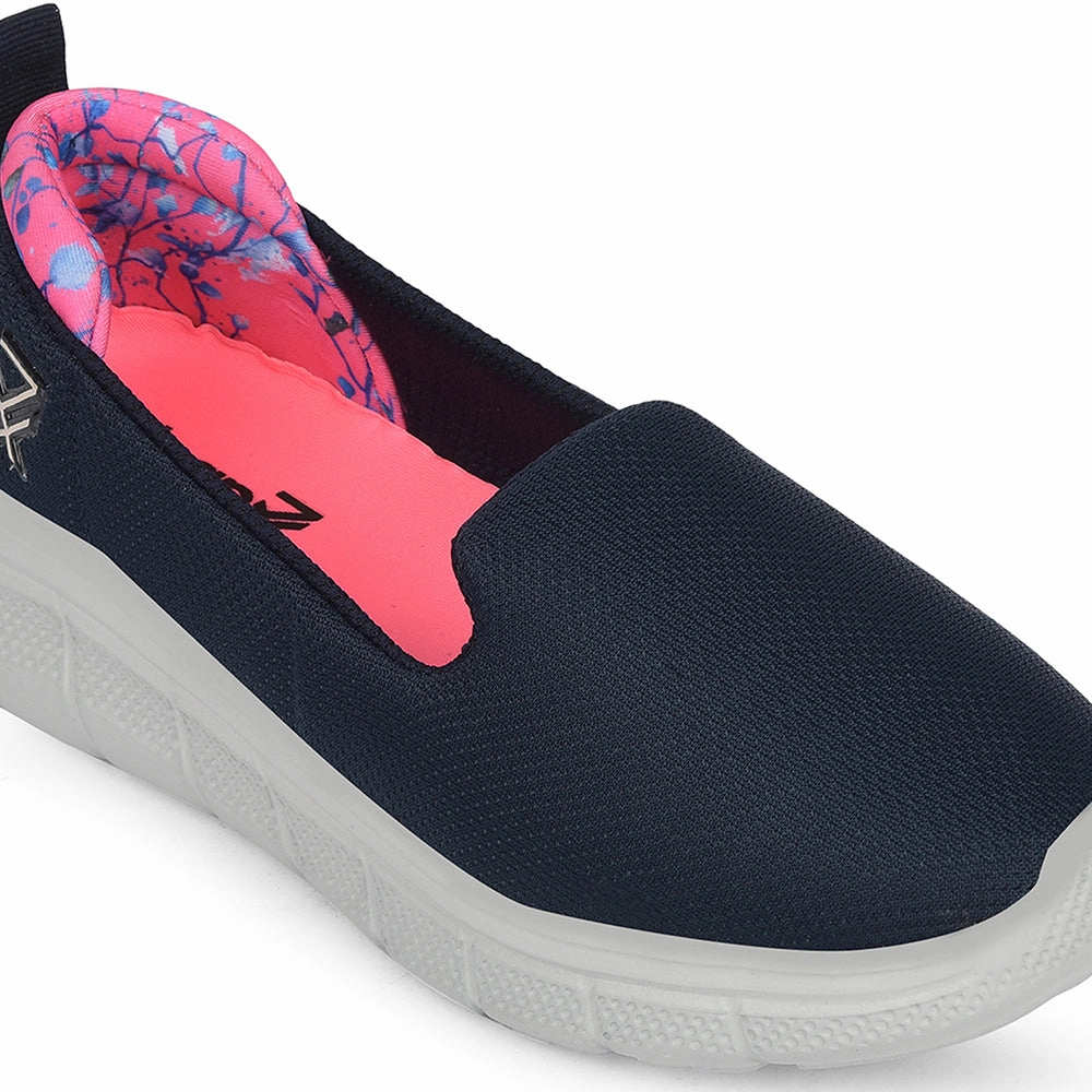 Leap7x Navy Blue Sports Non Lacing Walking Shoes For Women KAPPER By Liberty First Walker
