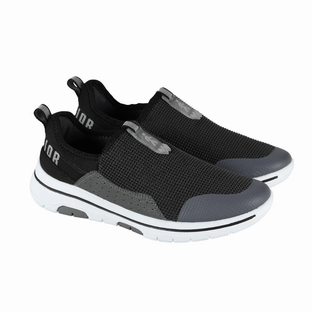 Warrior Grey Non-Lacing Casual Shoes For Men Easy Walk By Liberty Jeans And Casual Shoes