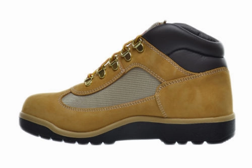 Timberland Big Kids Leather And Fabric Field Boots Wheat Trailstorm Mid Waterproof Hiking Shoes
