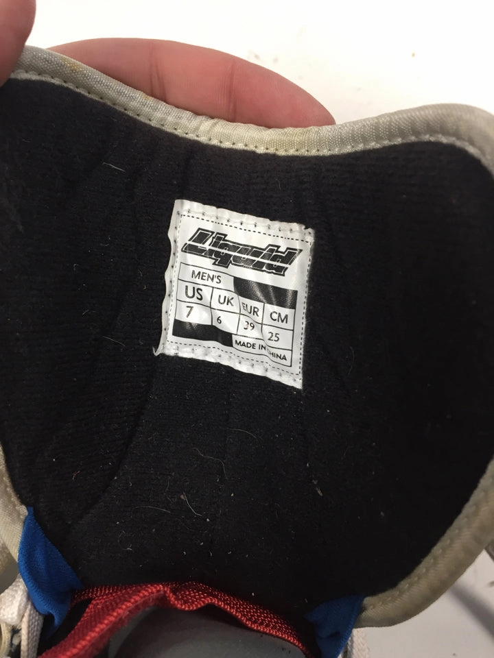 Liquid Beige/Blue Mens Size Specific 7 Used Snowboard Boots Holographic Space Boots