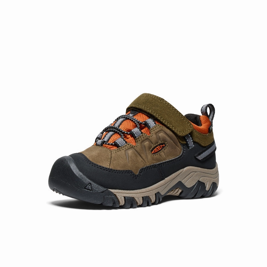 Little Kids' Targhee IV Waterproof Hiking Shoe  |  Dark Olive/Gold Flame Waterproof Walking Hiking Shoes