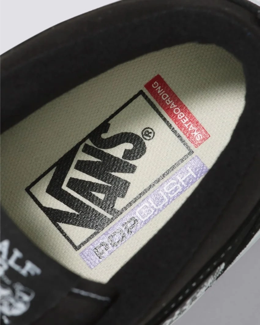 Vans Skate Half Cab - Black / White With Arch Support Slip On Skate