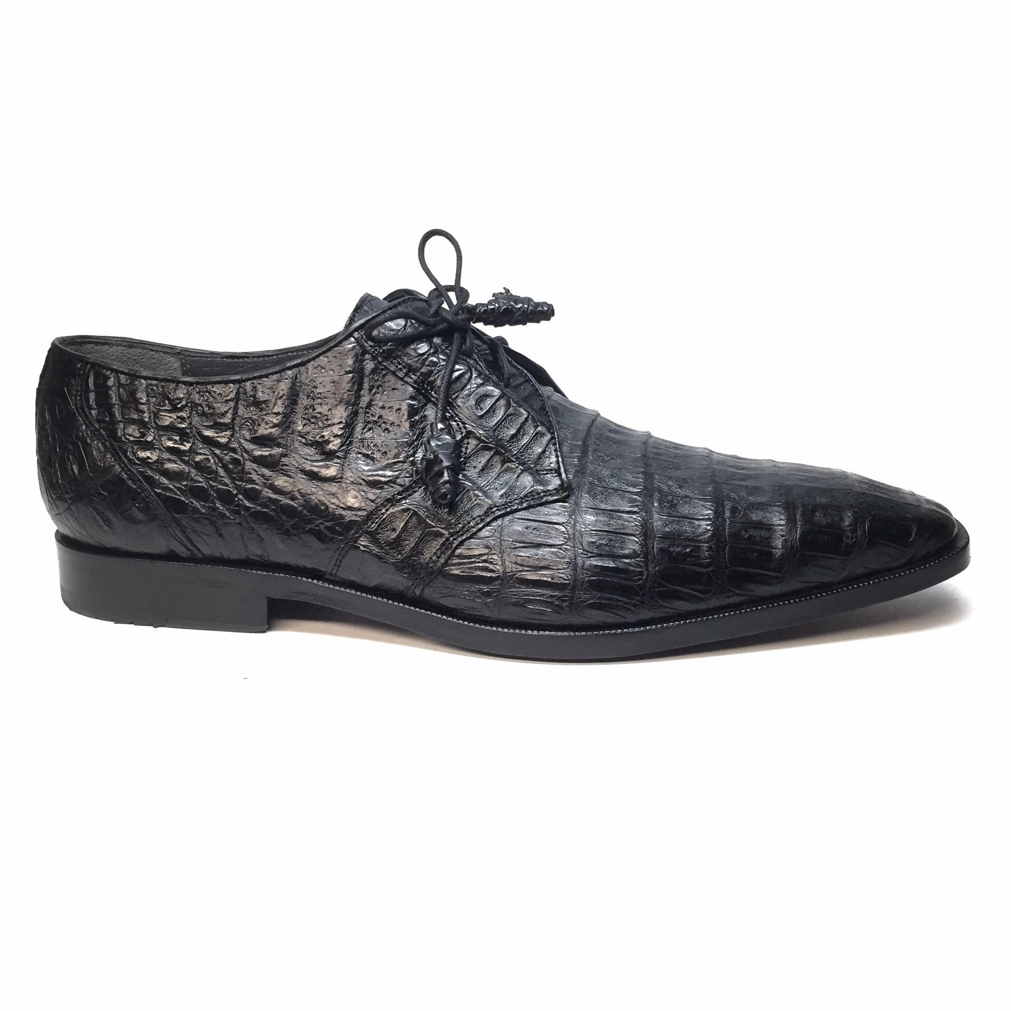 Boots On The Bayou Los Altos Black All-Over Crocodile Lace Up Dress Shoes