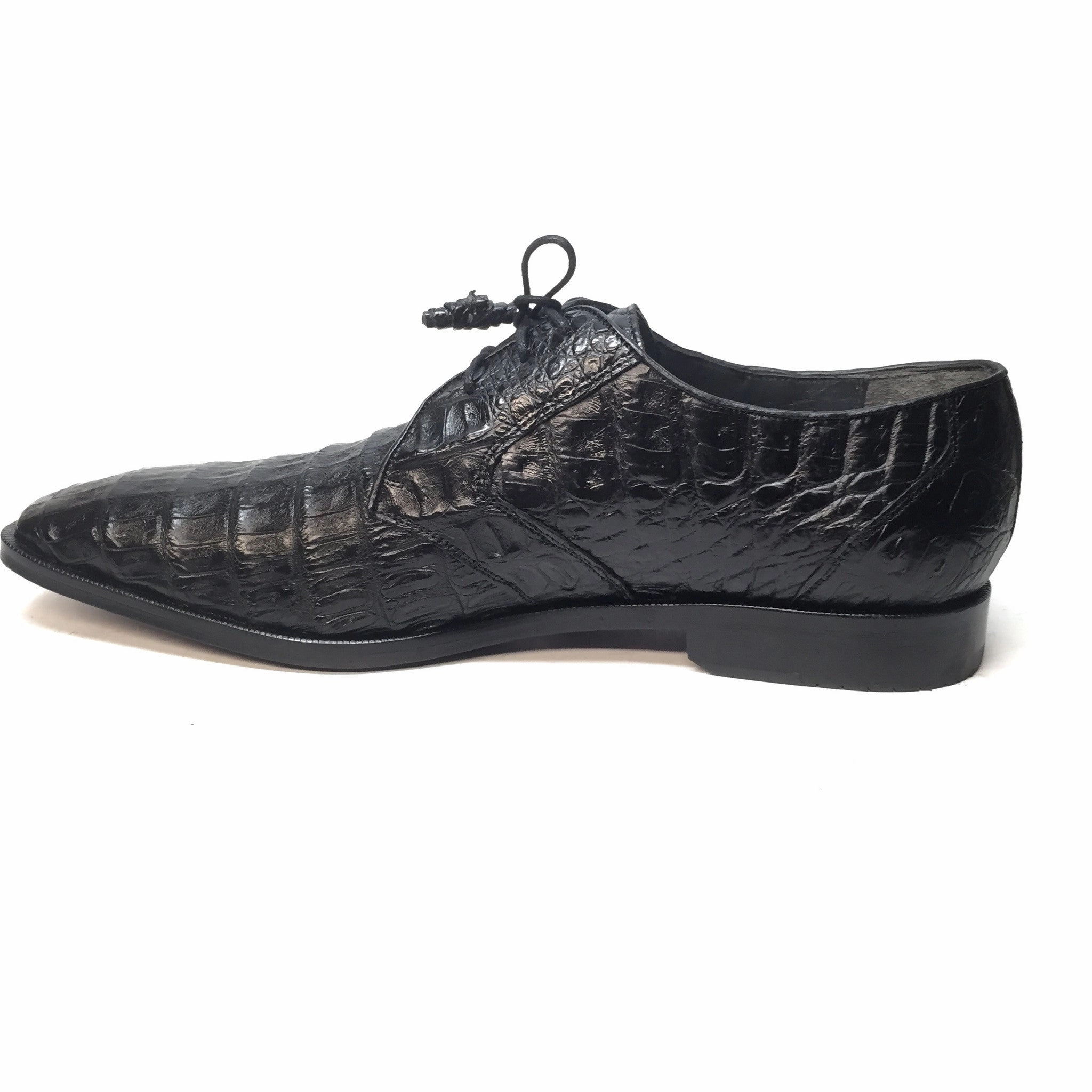 Vegetarian Boots Los Altos Black All-Over Crocodile Lace Up Dress Shoes