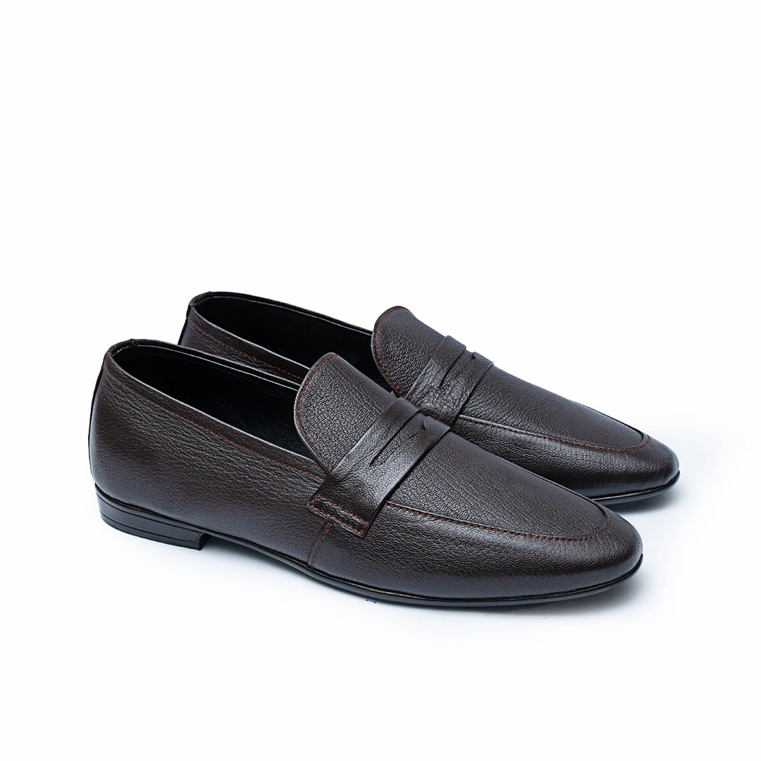 LS Pure Leather Handmade Emilo Brown Formal Shoes LS-902 Gold Bridesmaid Shoes Flats