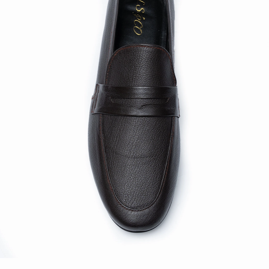 LS Pure Leather Handmade Emilo Brown Formal Shoes LS-902 Flat Closed Toe Shoes