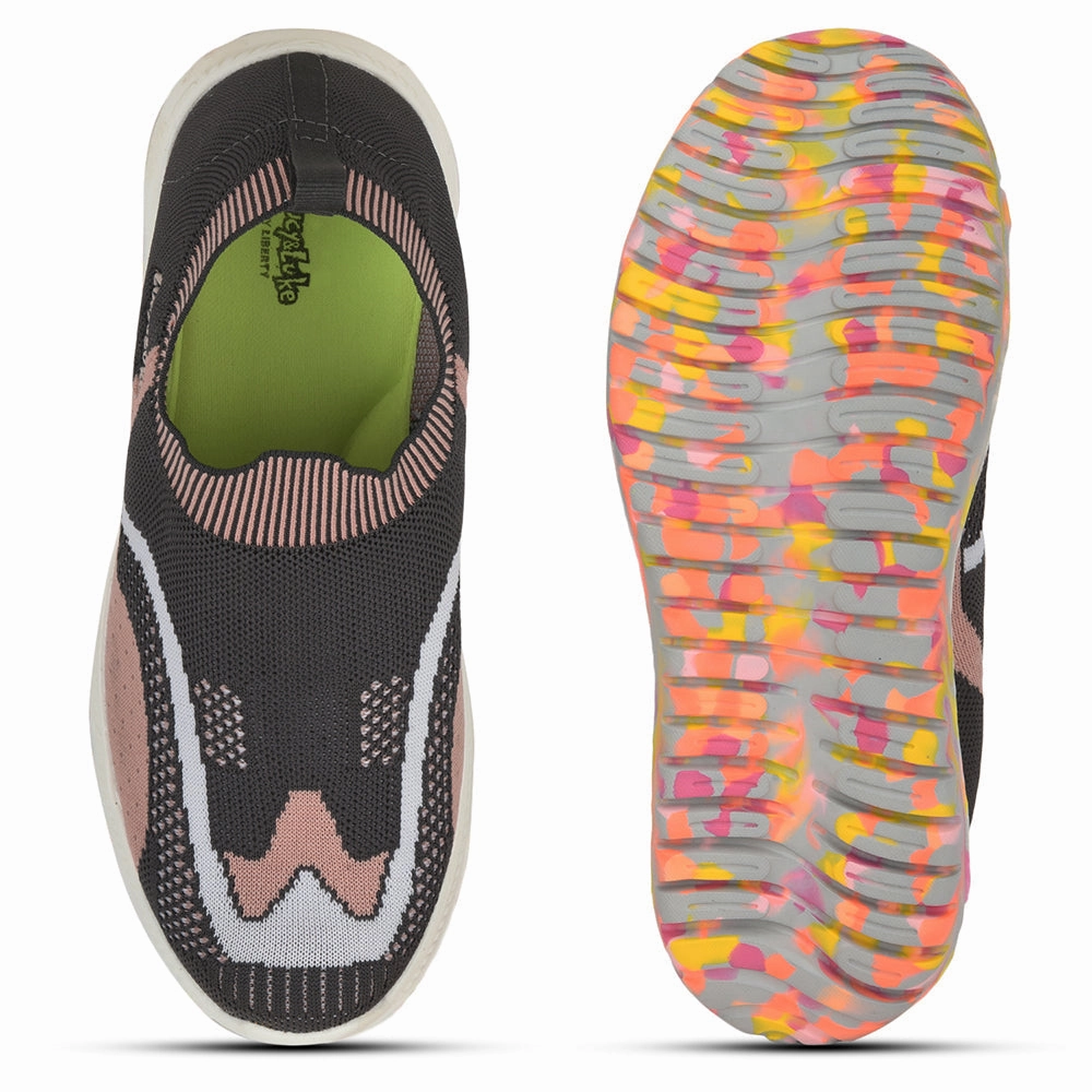 Lucy & Luke (Grey) Casual Non Lacing Shoes For Kids WING-1 By Liberty Dress Shoes For Walking