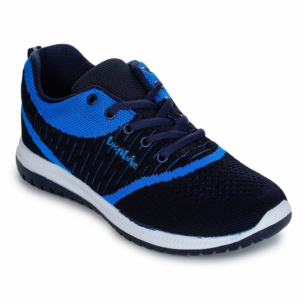 Good Cushioned Running Shoes Lucy & Luke Lacing Blue Sports Running Shoes For Kids JAMIE-7 By Liberty