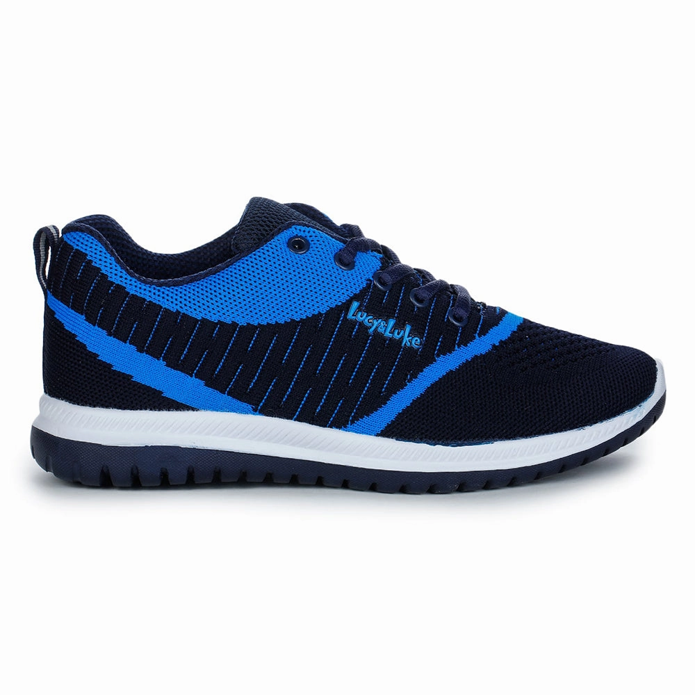 Best Triathlon Running Shoes Lucy & Luke Lacing Blue Sports Running Shoes For Kids JAMIE-7 By Liberty