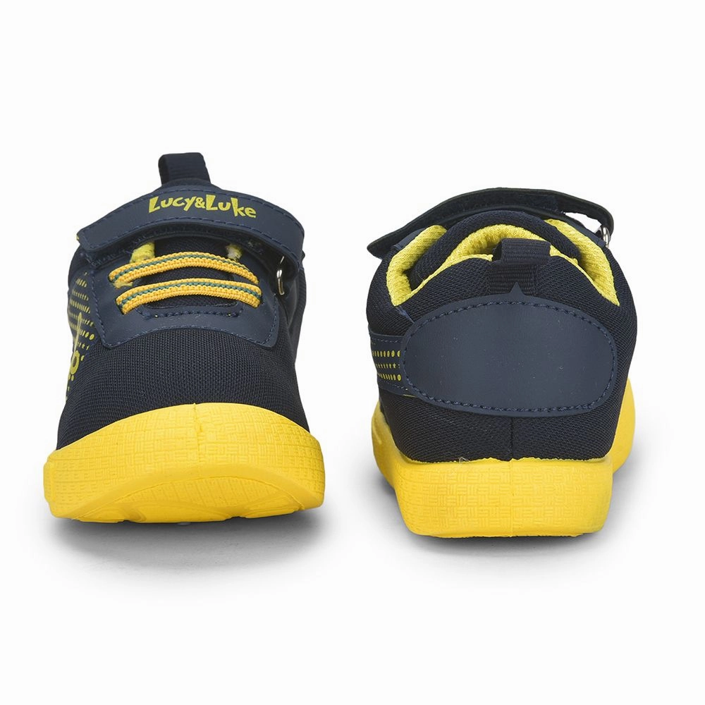 For Infants Learning To Walk Lucy & Luke Navy Blue Casual Non Lacing Shoes For Kids BASTIAN-2E By Liberty