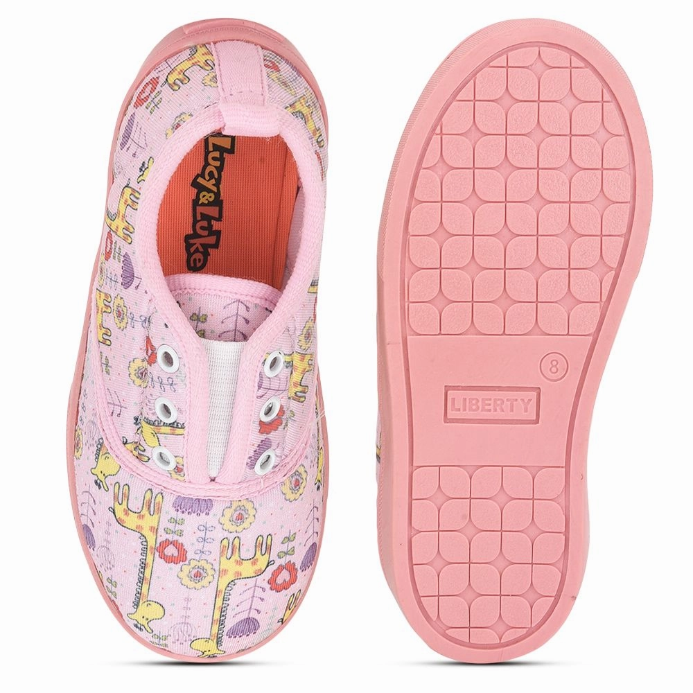 For Supination  Best Walking Lucy & Luke (Pink) Casual Lacing Shoes For Kids Mint-3 By Liberty