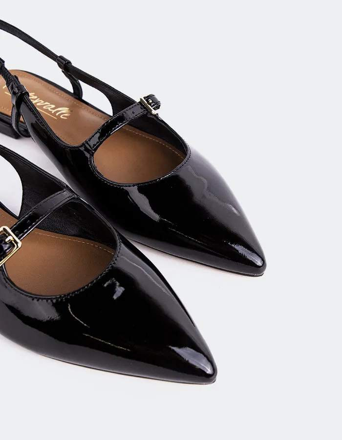 Flat Slingback Shoes Flats Ludisia Black Patent