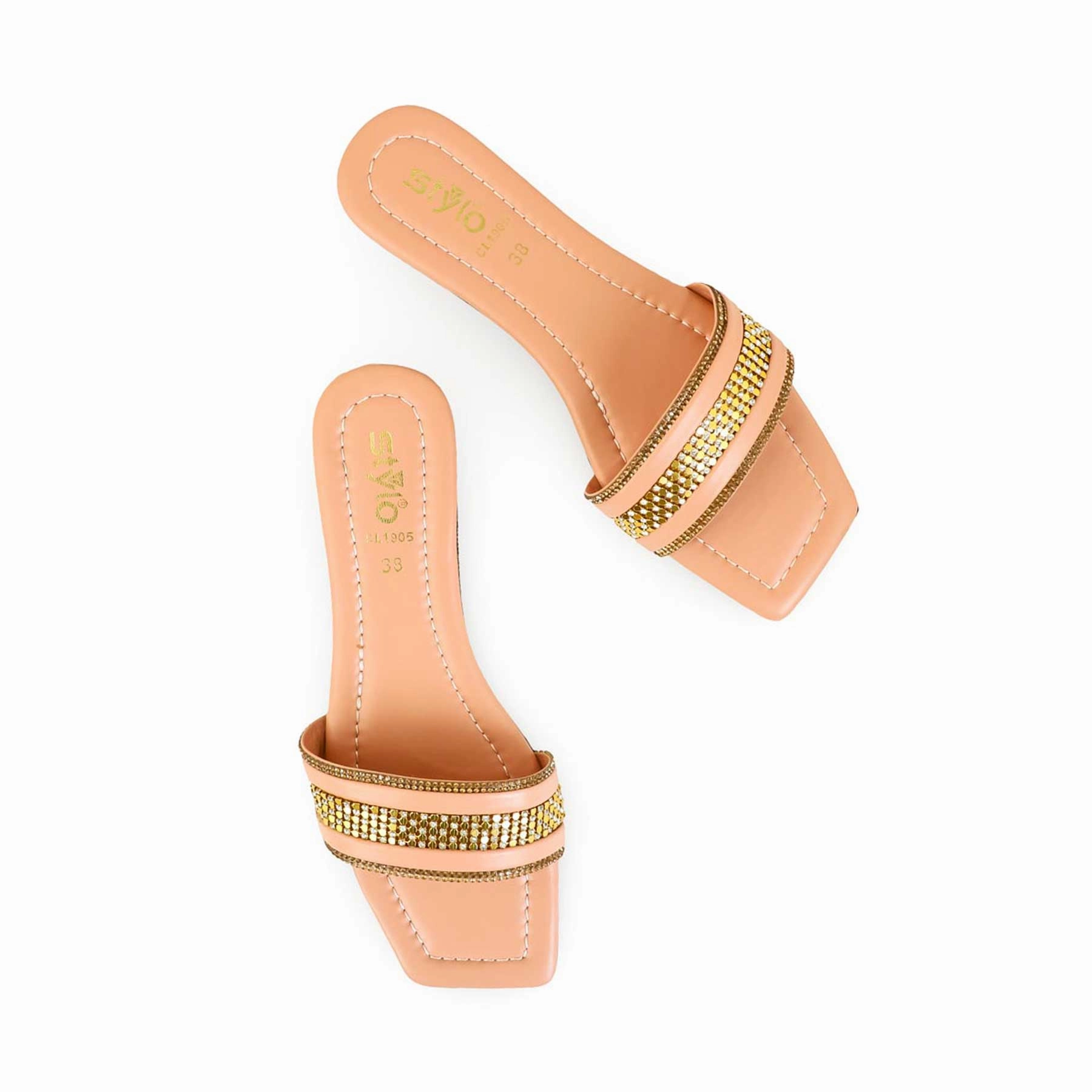 Peach Casual Slipper CL1905 Shoes For Smart Casual Dress Code