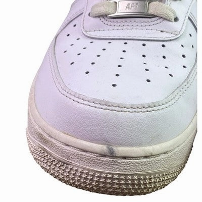 Zipper Casual Shoes Nike Air Force 1 Shoes Mens 9.5 White AF1 Leather Low Top Sneakers Lifestyle