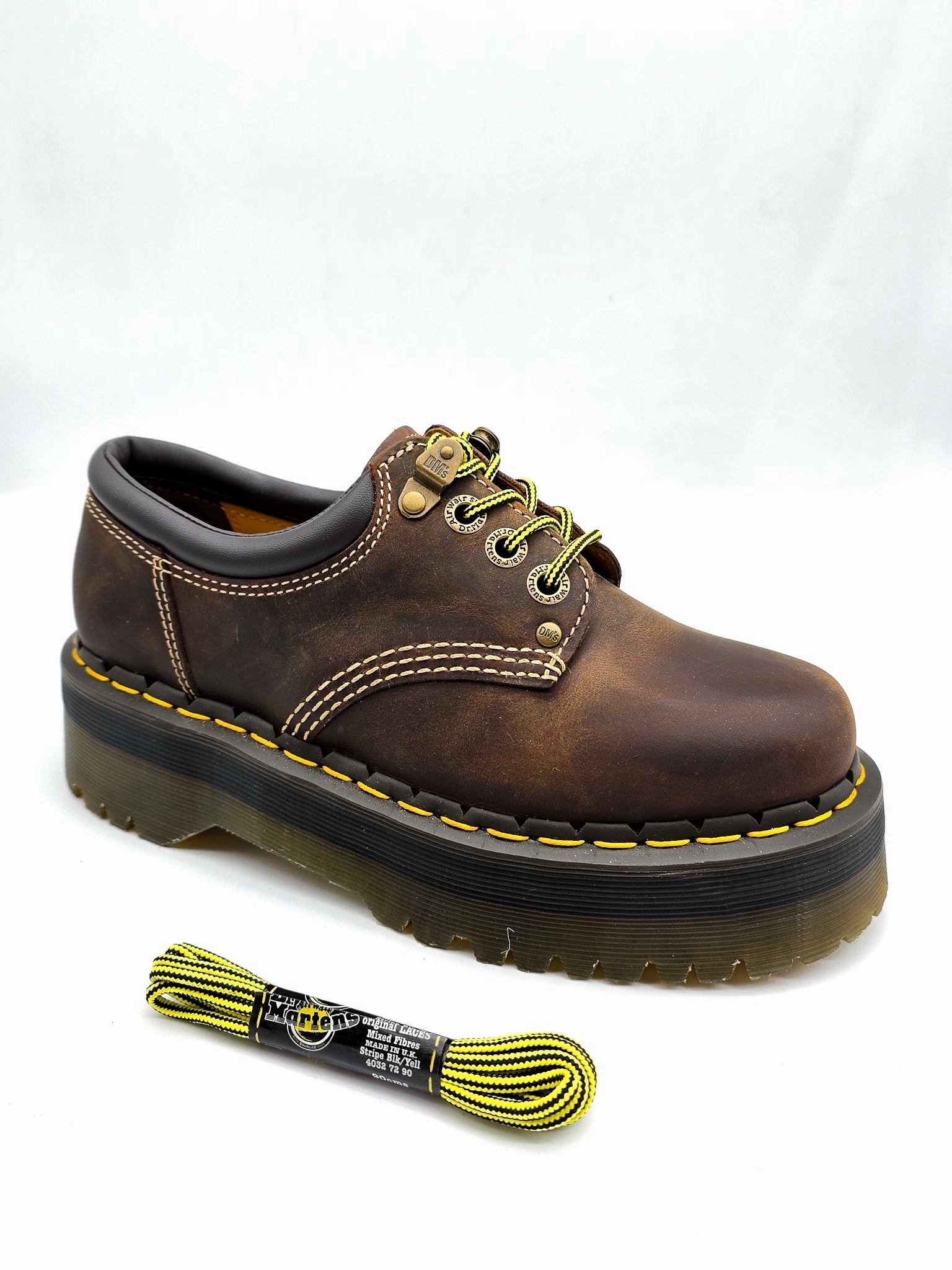 DR. MARTENS ROUND SHOE LACES BLACK   YELLOW 90cm Scout Boots