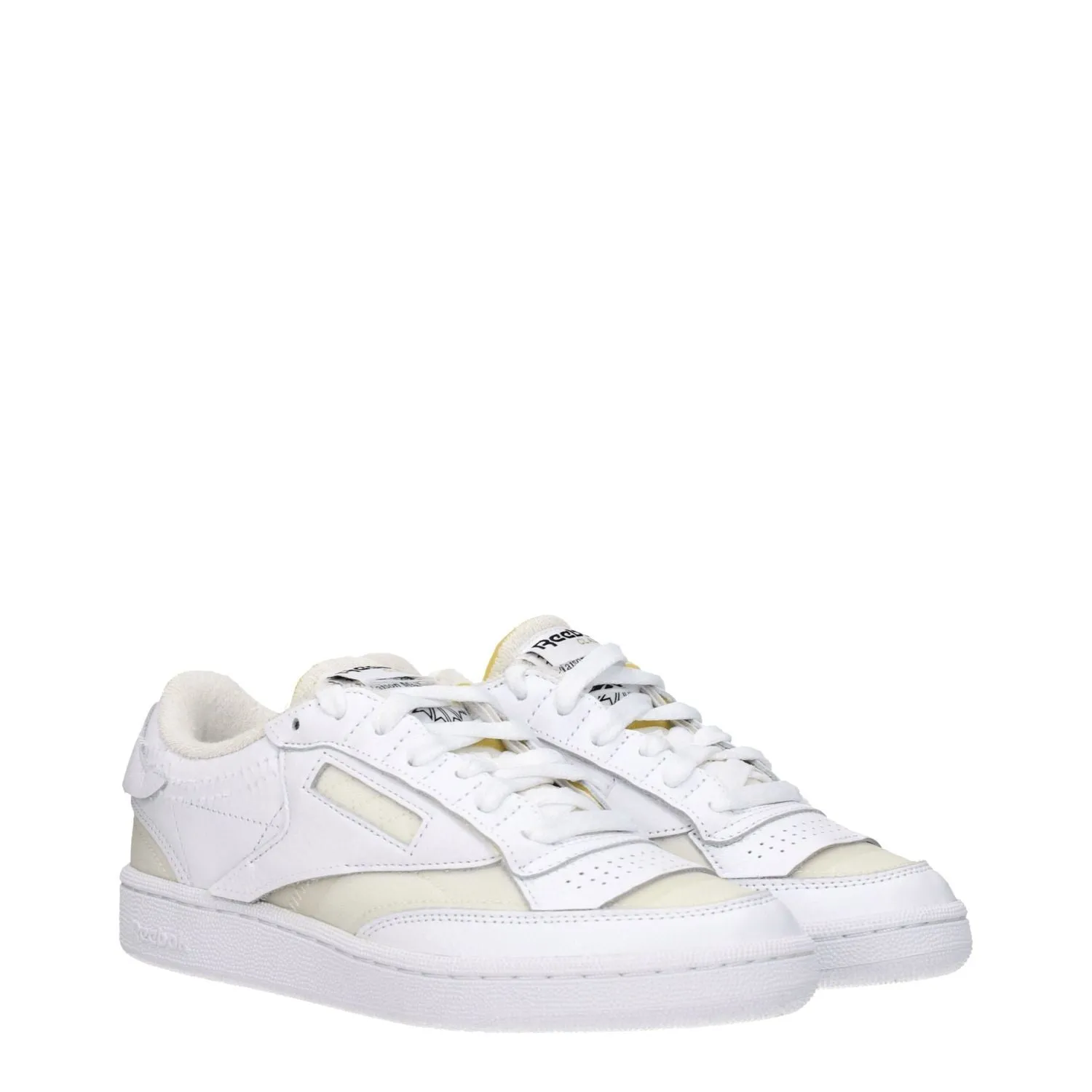 Flat Deck Shoes Maison Margiela White Fabric Low Top Sneakers