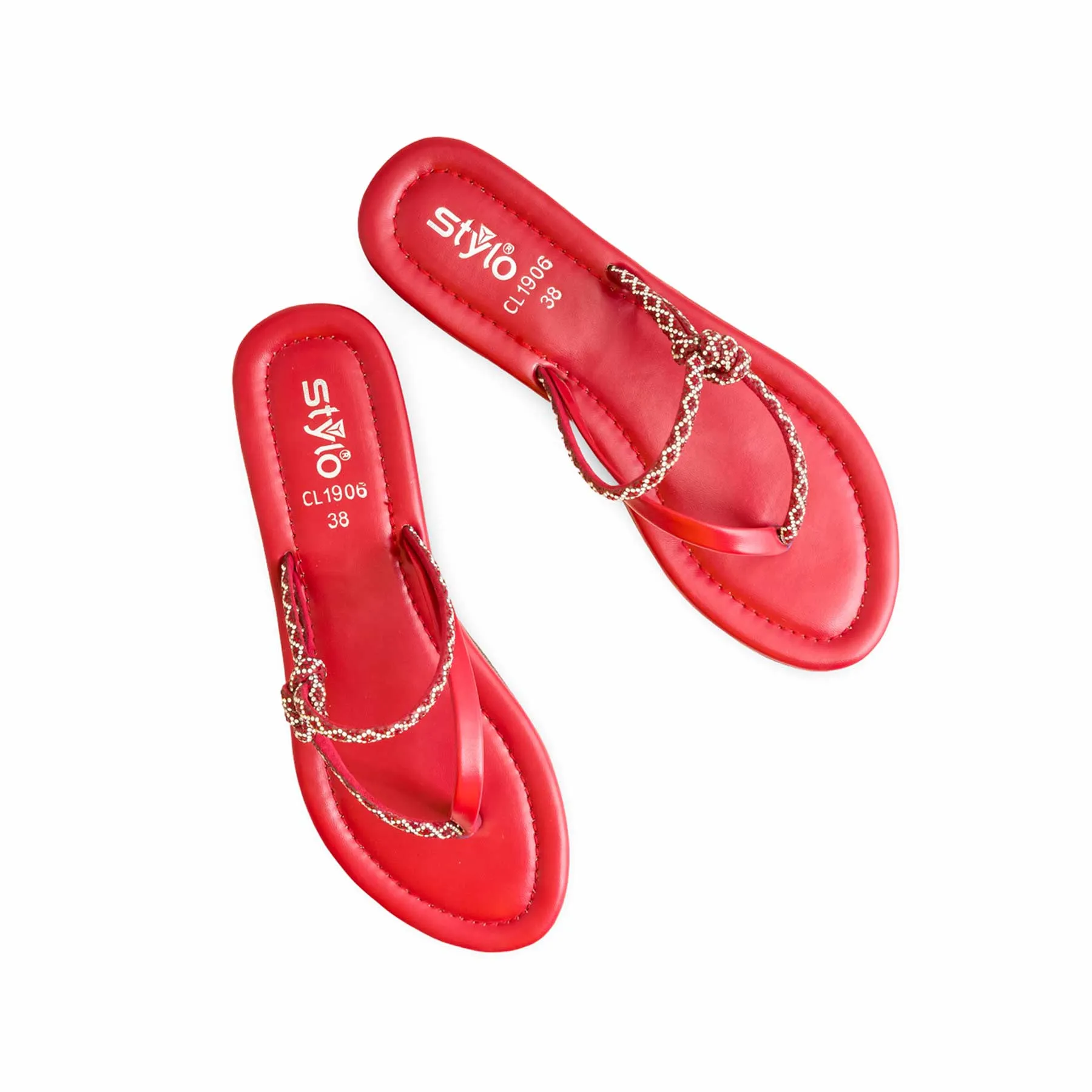 Ballet Flat Shoes Leather Maroon Casual Chappal For Ladies CL1906