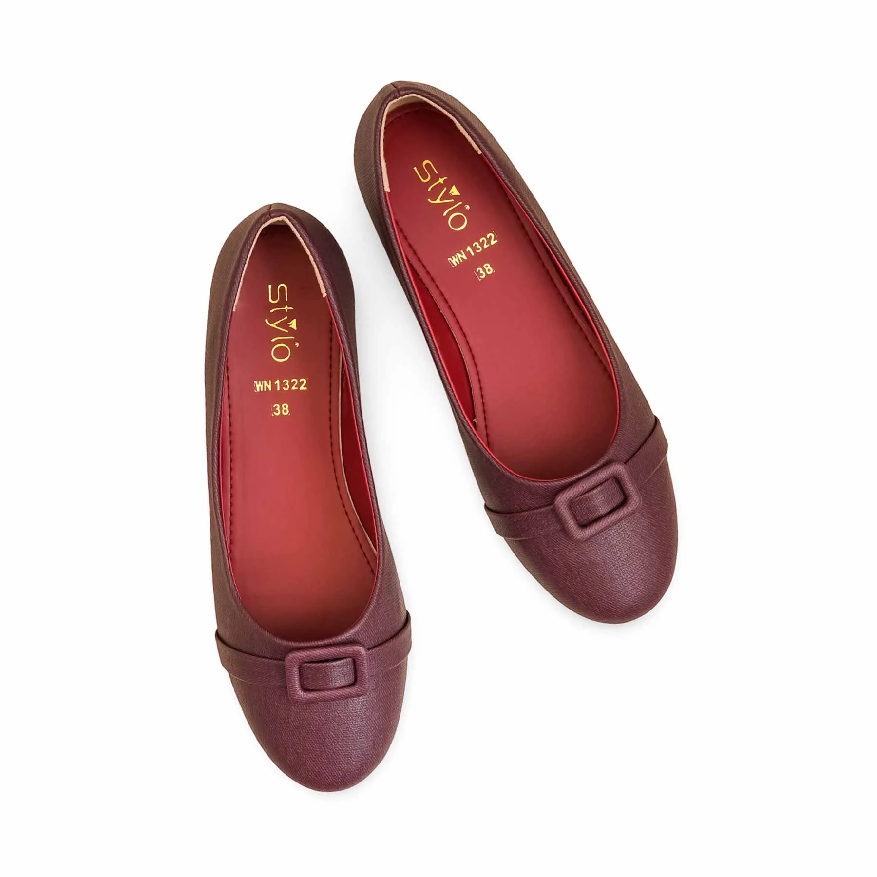 Maroon Pumps For Ladies WN1322 Shoes For Running Flat Feet