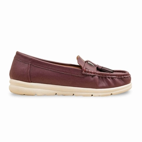 Ugg Casual House Shoes Maroon Moccasin For Women WN4487