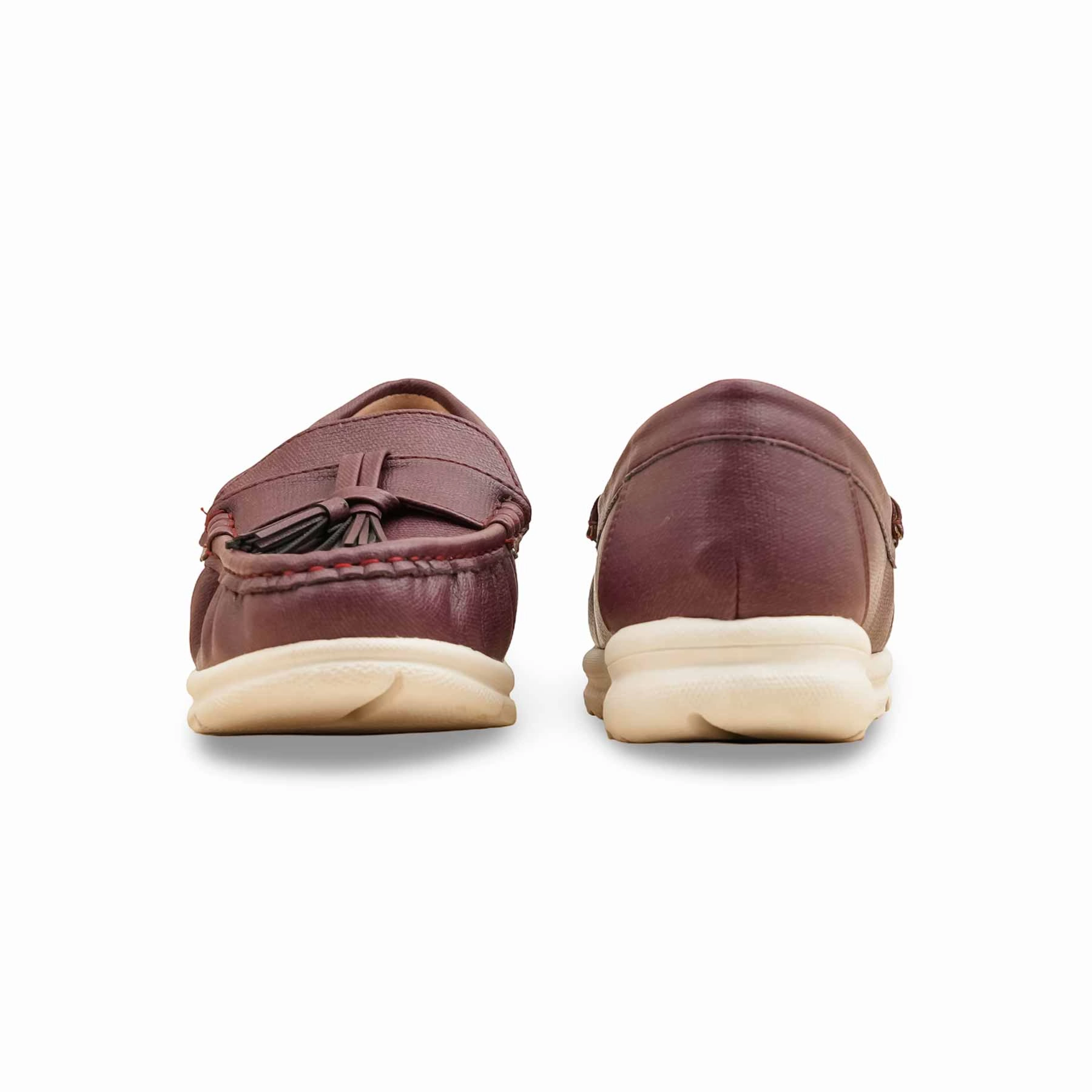 Casual Italian Shoes Maroon Moccasin For Women WN4487