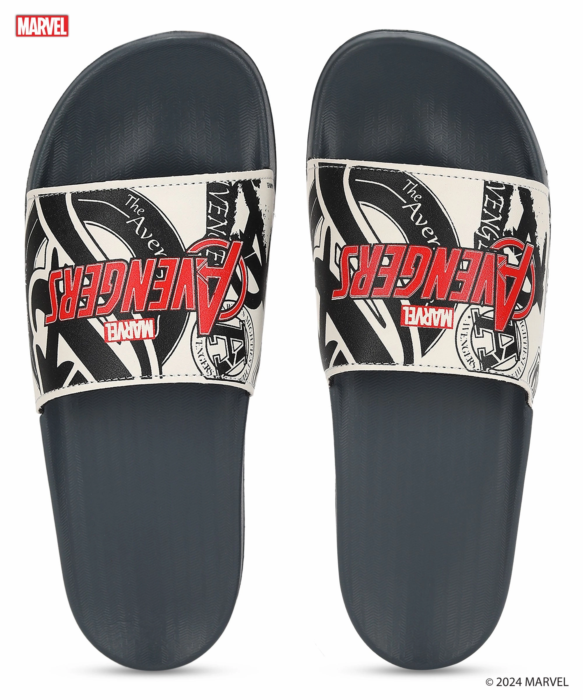 Flip Flops With Soles Marvel Avengers' EVMK10921G Men's White Sliders | Trendy Sliders with Durable & Cushioned Sole Construction | Waterproof & Lightweight, Perfect for Everyday Casual Wear