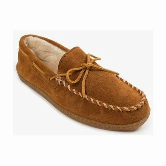 MINNETONKA PILE LINED HARDSOLE MEN'S MEDIUM AND WIDE Golden Slippers Song
