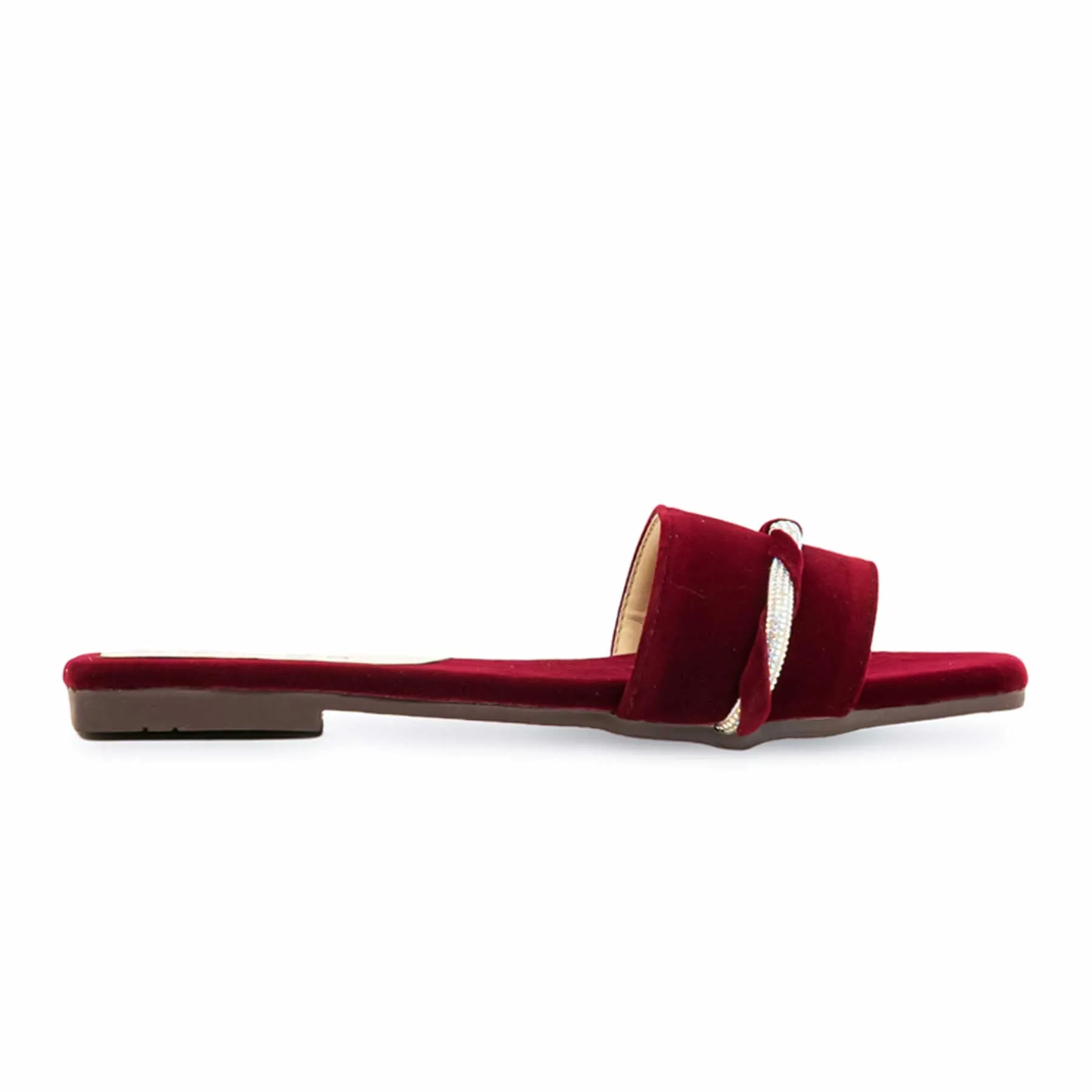 Maroon Casual Slipper For Ladies CL1973 Rampage Flat Shoes