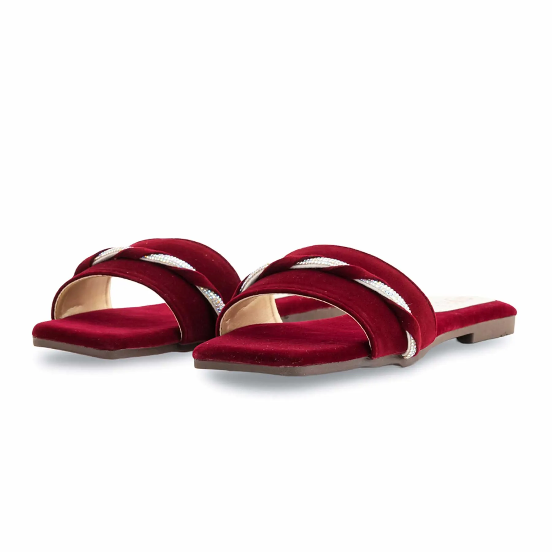 Maroon Casual Slipper For Ladies CL1973 Wrestling Shoes For Flat Feet
