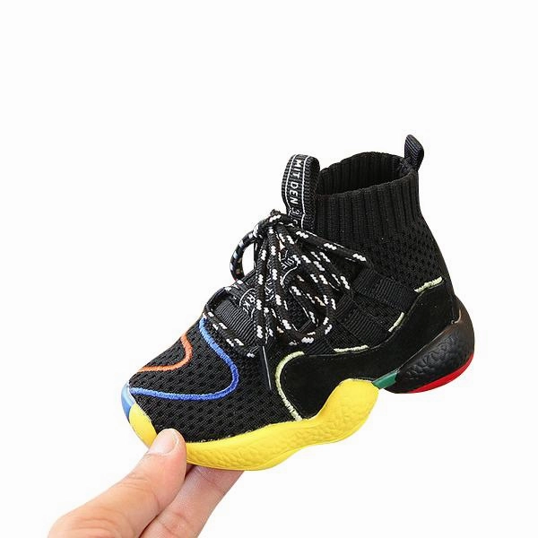 By Sneakers MOF Kids black hi-top sock sneakers