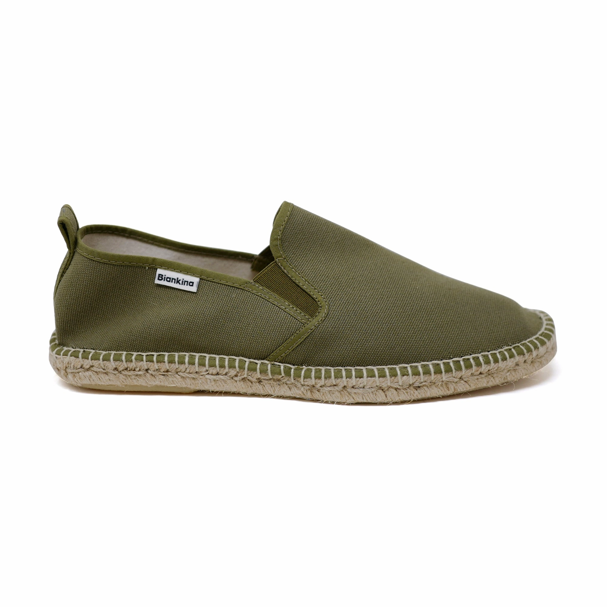 Montpellier Eco Friendly Vegan Slip on Espadrilles - Olive Green Espadrilles Size 42