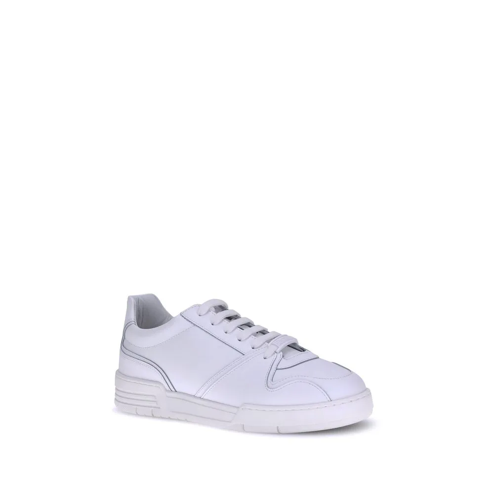 Moschino White Rubber Low Top Sneakers Flat Shoes For Weight Training