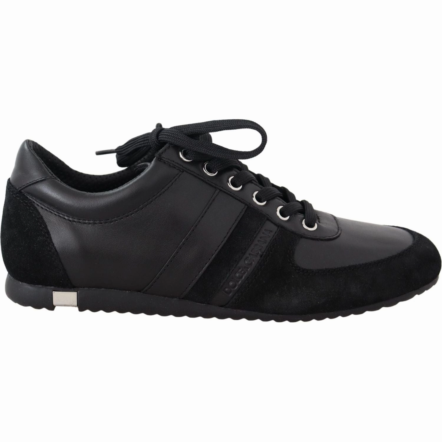Dolce & Gabbana Black Logo Leather Casual Sneakers Shoes Casual Shoes  Sole