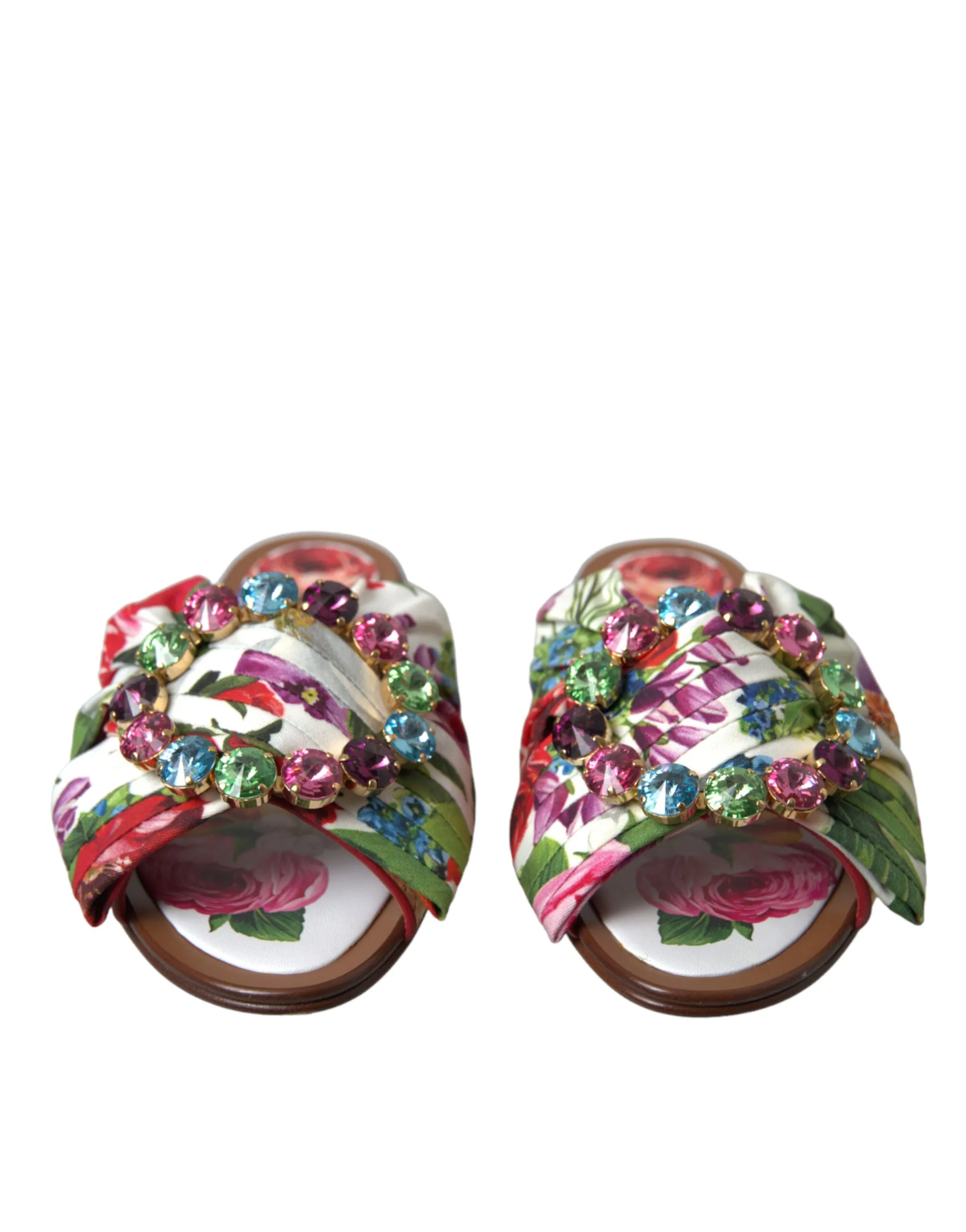 Pedro Flat Shoes Multicolor Floral Flats Crystal Sandals Shoes