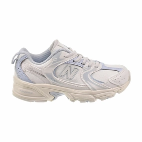 New Balance 530 Bungee (Wide) Little Kids' Shoes White/Blue pz530-ws-w 80's Sneakers